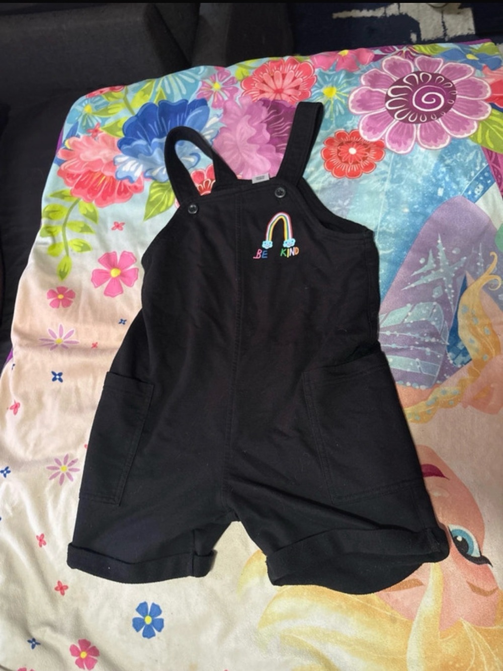 Girls Short Overalls Rainbow